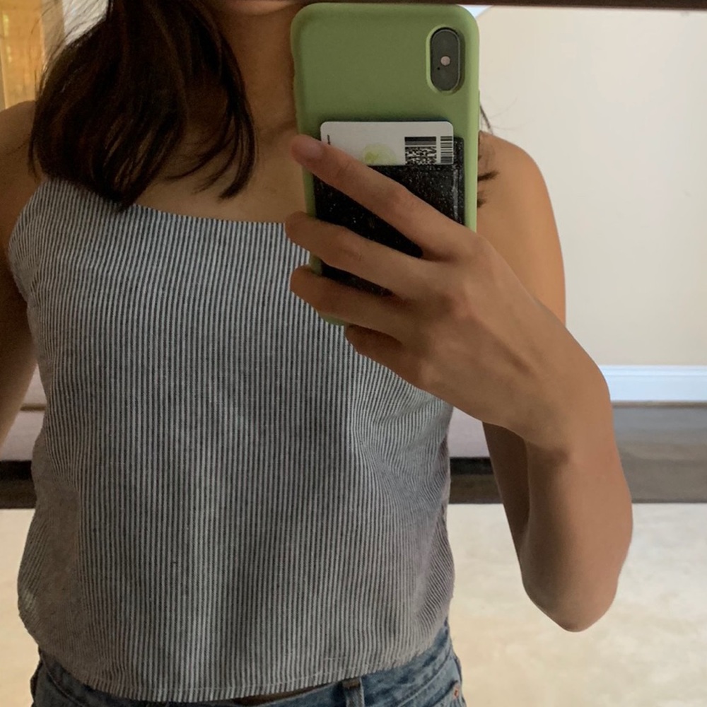 Brandy Melville Blue & White Striped Tank